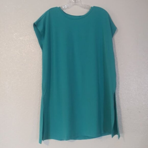 Susan Graver Modern Essentials women's size M turquoise blouse - Picture 1 of 13